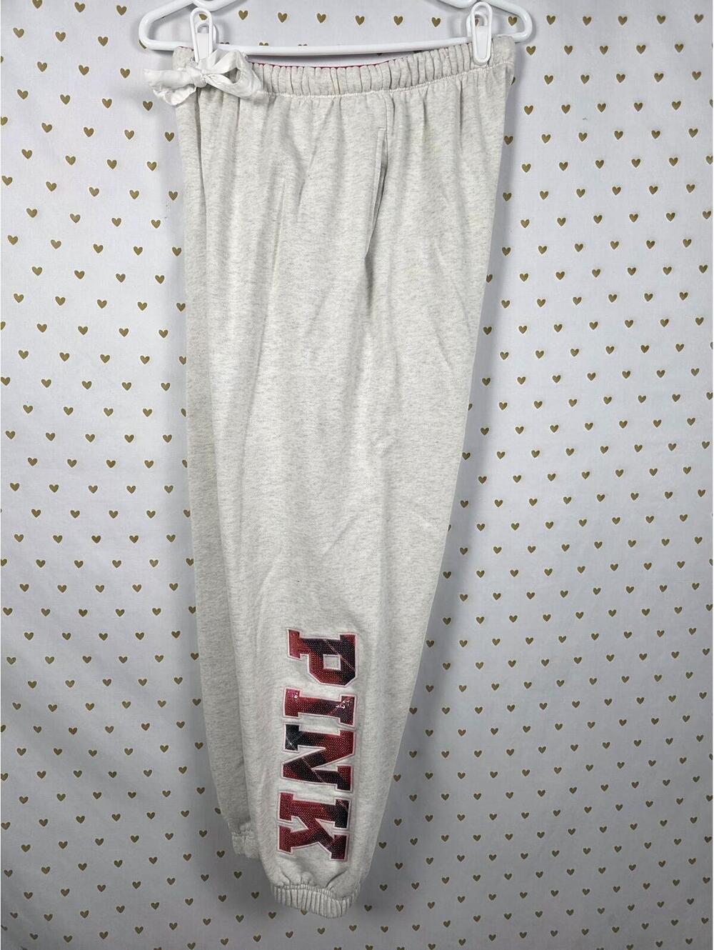 Victorias Secret PINK LOVESHACKFANCY Campus Sweatpants Medium Joggers BLING